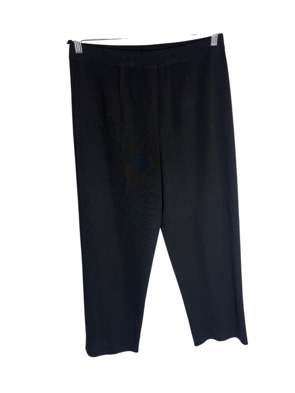 Exclusively Misook Knit Pants Pull-On Straight Leg Black-sz Medium